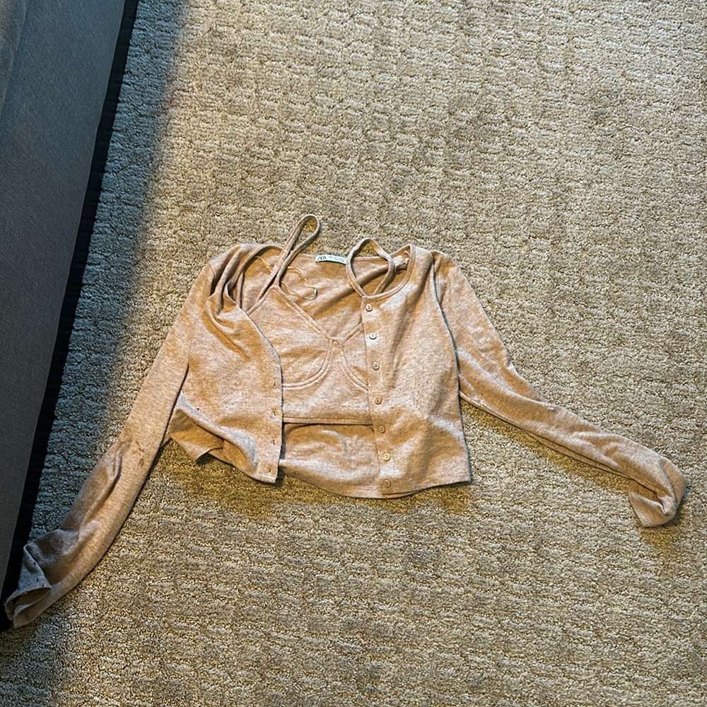 Zara, 2 piece bralette and cardigan set
